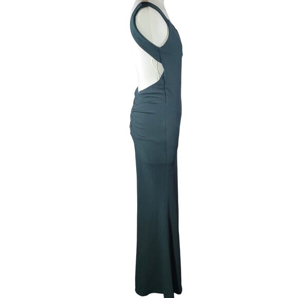 Lulus Alluring Temptation Emerald Backless Ruched Mermaid Maxi Gown Size S - Picture 3 of 6